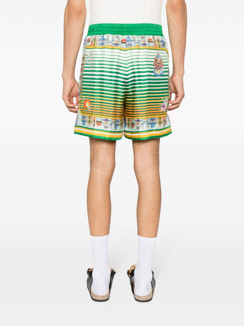 City Scape silk shorts