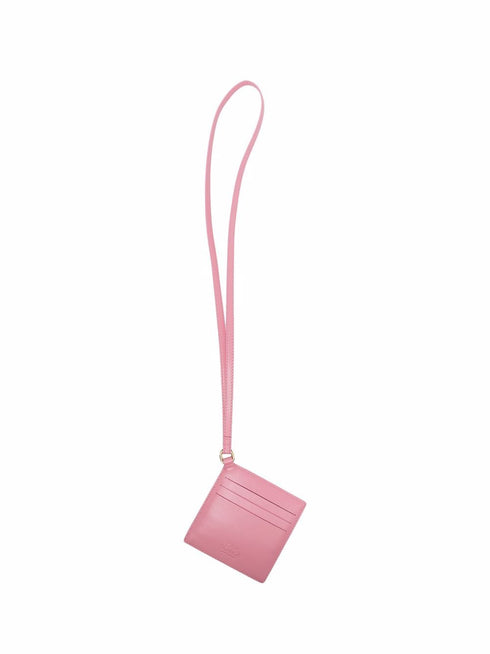 logo patch neck strap cardholder