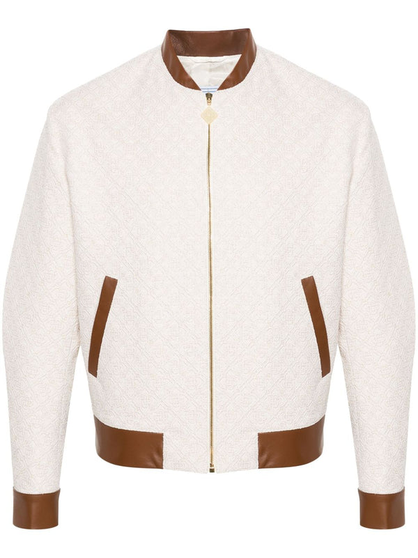 monogram-jacquard bomber jacket