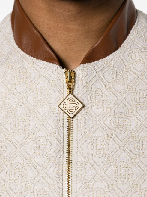 monogram-jacquard bomber jacket