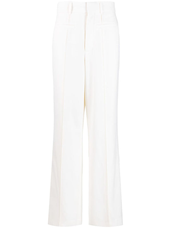seam-detailing straight-leg trousers