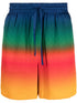 rainbow-ombré silk track shorts