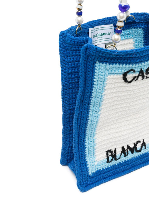 Tennis Club crochet-knit tote bag