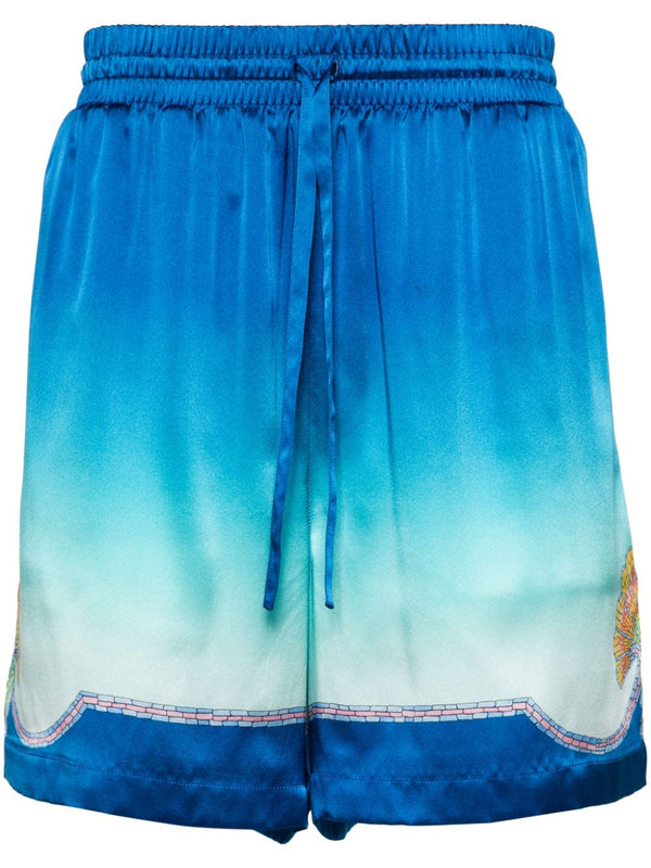 ombré mosaic silk shorts