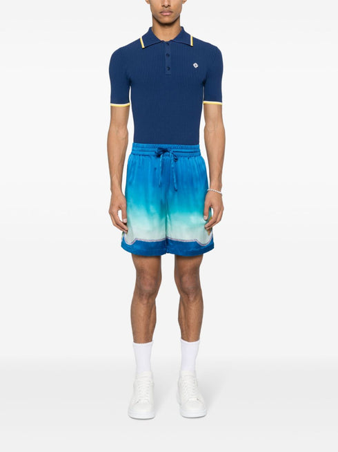 ombré mosaic silk shorts