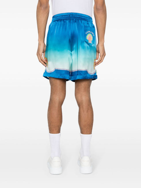 ombré mosaic silk shorts