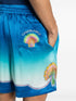 ombré mosaic silk shorts