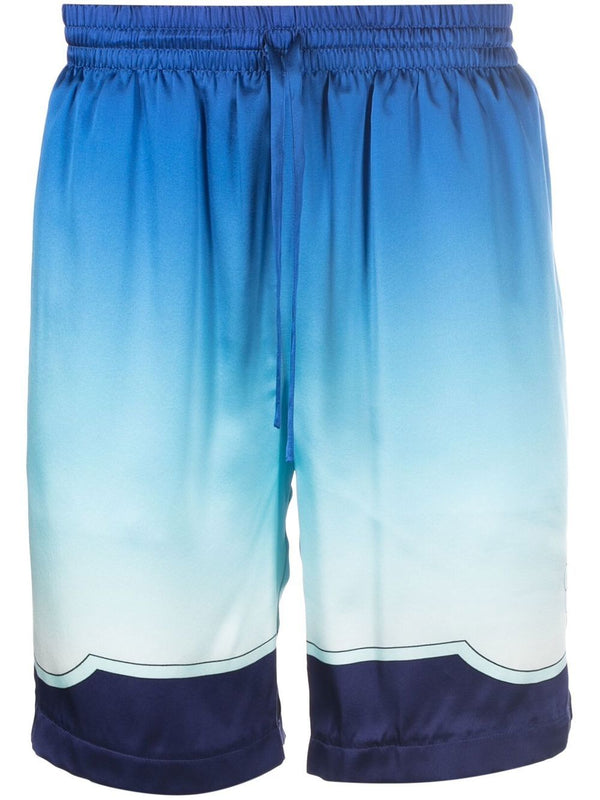 gradient-effect silk shorts