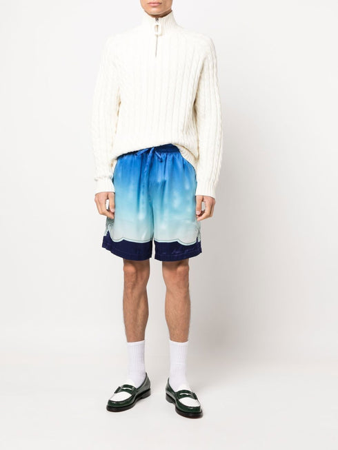 gradient-effect silk shorts