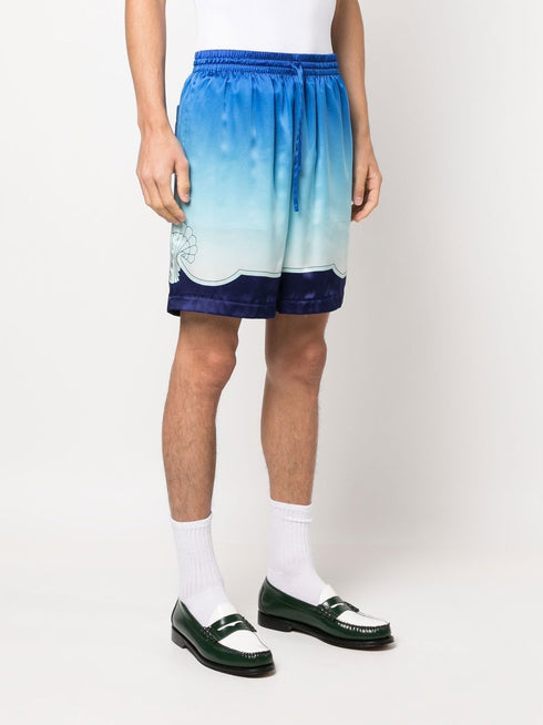 gradient-effect silk shorts