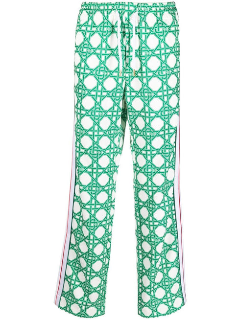 monogram-print straight-leg trousers