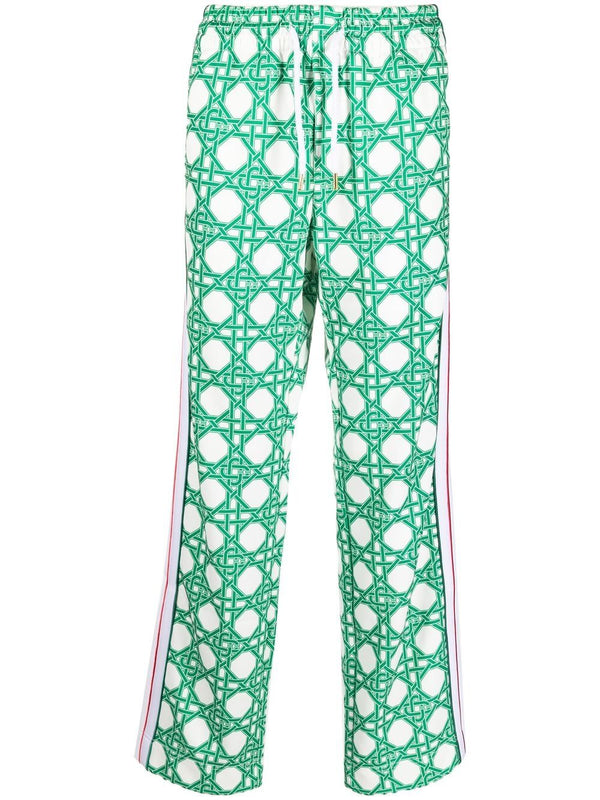 monogram-print straight-leg trousers