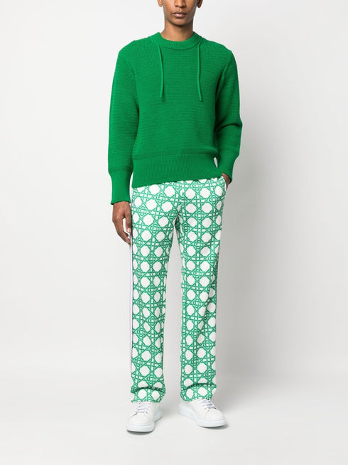 monogram-print straight-leg trousers