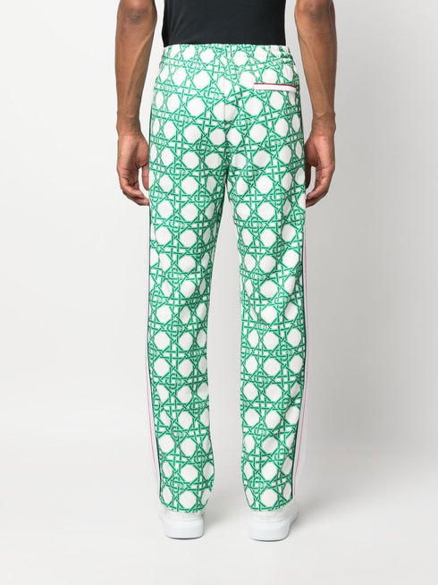 monogram-print straight-leg trousers