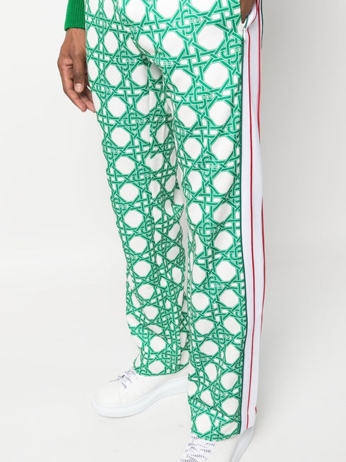 monogram-print straight-leg trousers