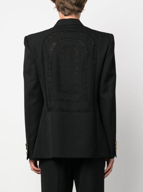 Dwurzędowa marynarka z haftem angielskim