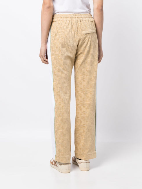 monogram-jacquard velour track pants