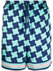 Szorty jedwabne z nadrukiem w kafelki basenowe