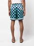 Szorty jedwabne z nadrukiem w kafelki basenowe