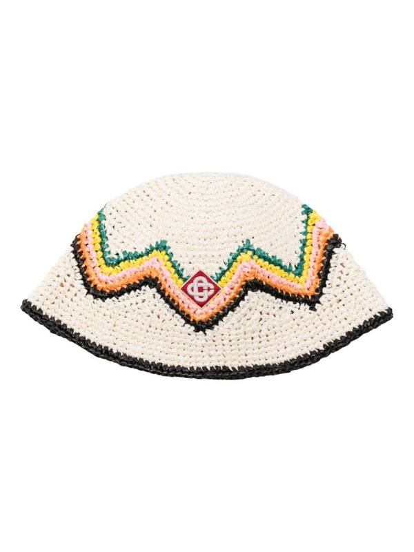 logo-appliqué zigzag bucket hat