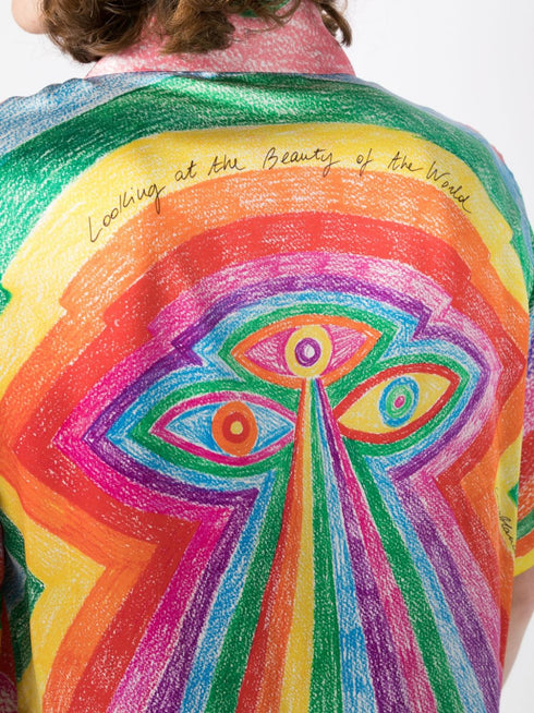 Mind Vibrations Artwork silk shirt