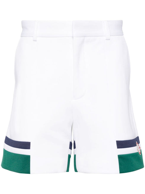 logo-appliqué stripe-detail track shorts