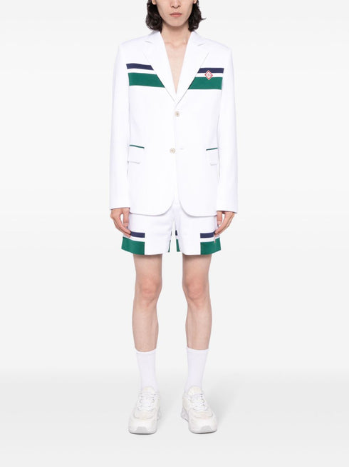 logo-appliqué stripe-detail track shorts