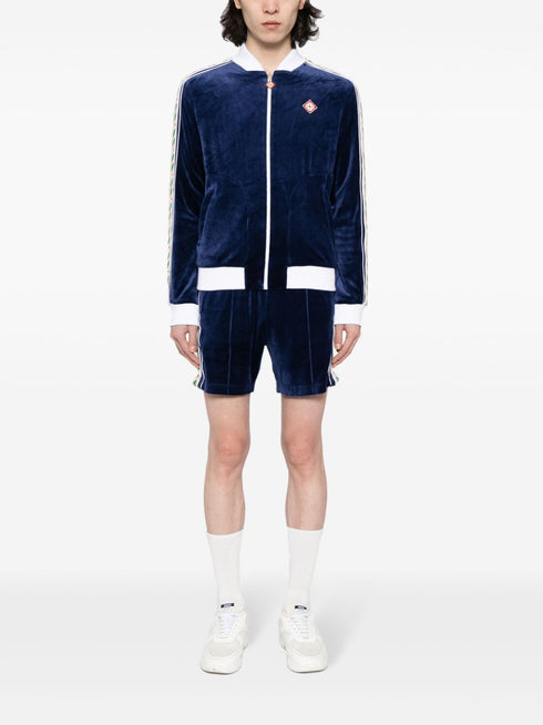 Heart Monogram velvet track shorts