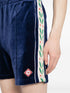 Heart Monogram velvet track shorts