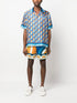 Paysage printed silk shorts
