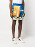 Paysage printed silk shorts