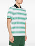 logo-embroidered striped polo shirt
