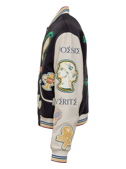 patch-appliqué bomber jacket