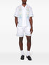 stripe-embroidered linen shorts