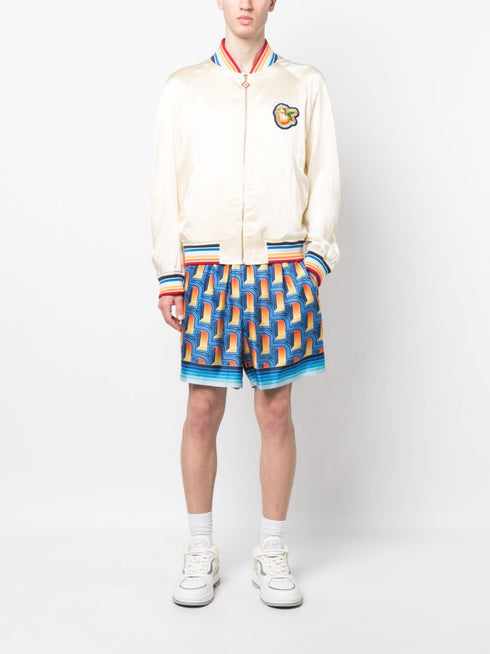 logo-patch bomber jacket