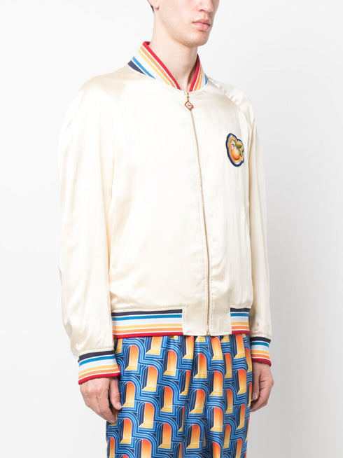 logo-patch bomber jacket