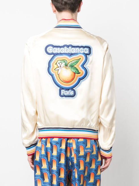 logo-patch bomber jacket