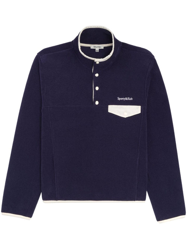 logo-embroidered buttoned sweatshirt