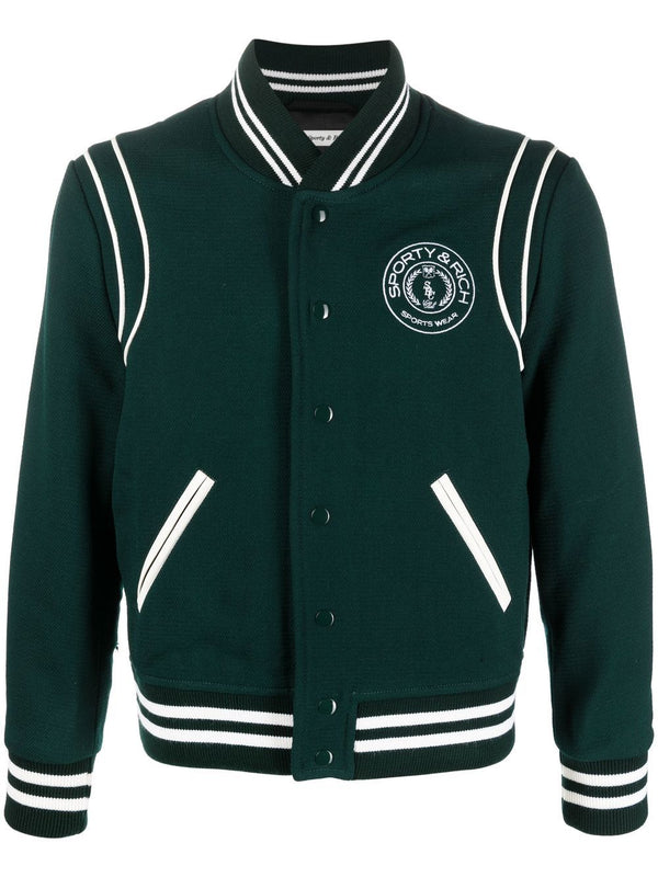 logo embroidered varsity jacket