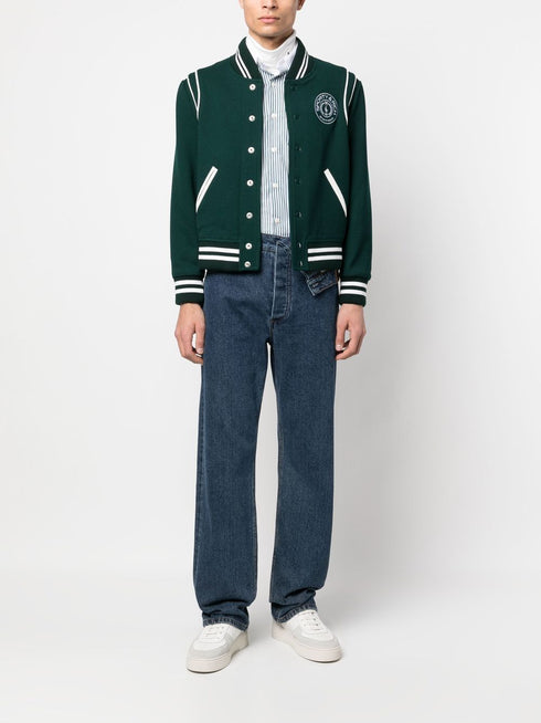 logo embroidered varsity jacket