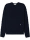 embroidered-logo cable knit jumper