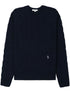embroidered-logo cable knit jumper