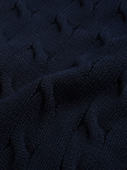 embroidered-logo cable knit jumper