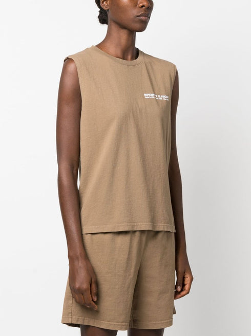 logo-print cotton tank top