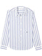 logo-embroidered striped shirt