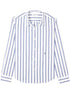 logo-embroidered striped shirt