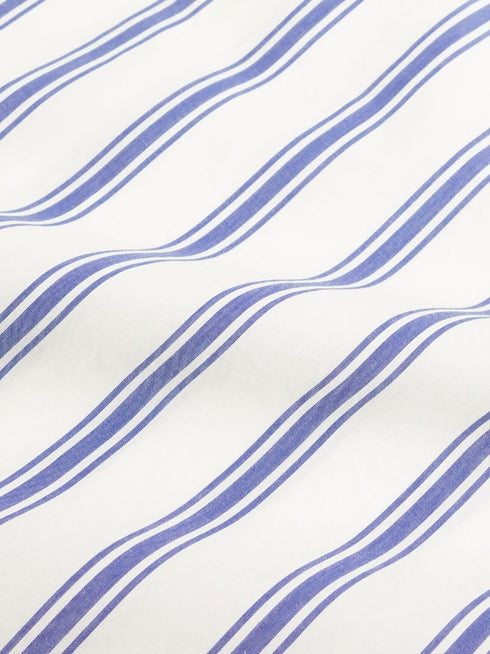 logo-embroidered striped shirt