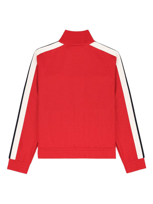stripe-detail zip-up track jacket