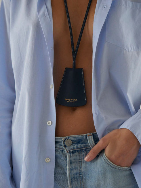 logo-print contrast-stitching keyring