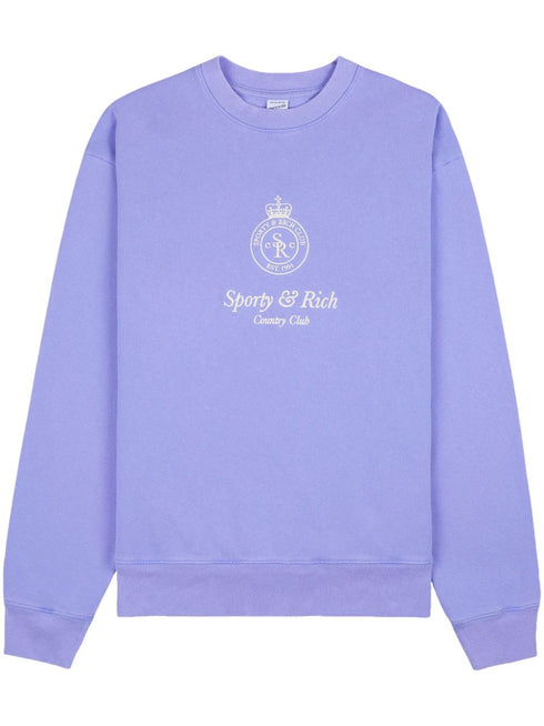 Crown-embroidered cotton sweatshirt